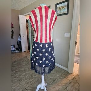 Patriotic Fringe Cover-up with Stars and Stripes